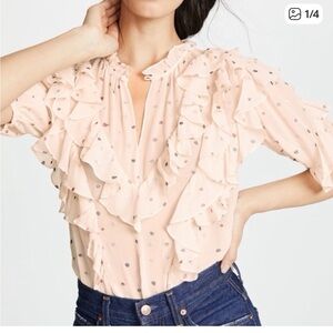 Rebecca Taylor Blush Ruffled Blouse
